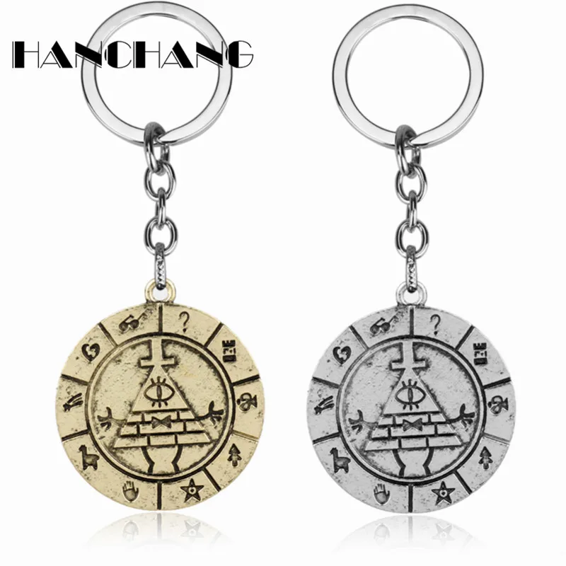 

Comic Cartoon Jewelry Vintage Accessories Gravity Falls Keychain Round Tag Charms Pendants Keyrings&Key Chain chaveiro