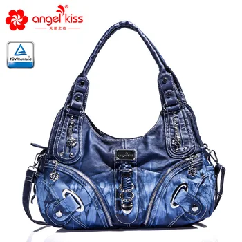 

Angelkiss New design Women high quality PU Leather Hobo Bag Female Leisure Large Shoulder Bags Shopping Casual Handbag