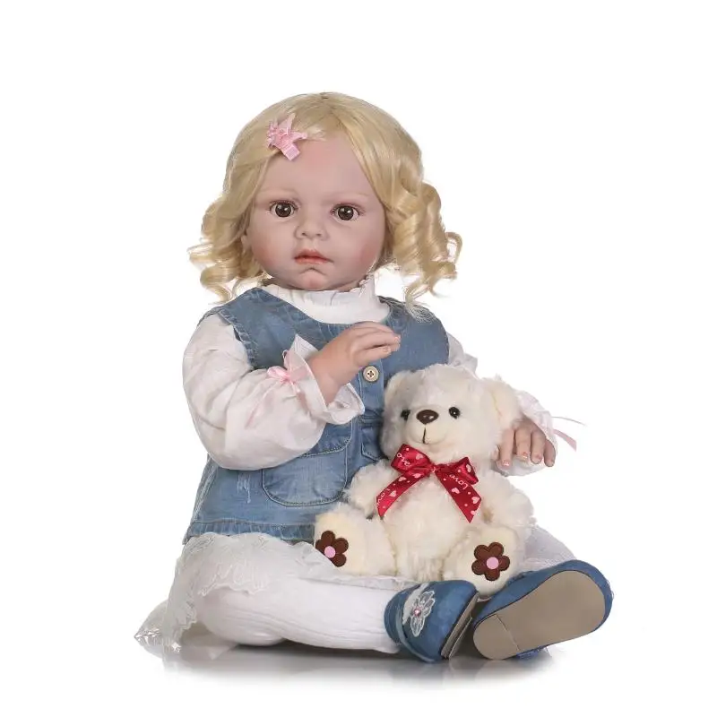 Reborn Toddler Dolls Silicone Real Toddler Girl 28" 70cm Lifelike Baby Xmas Gift