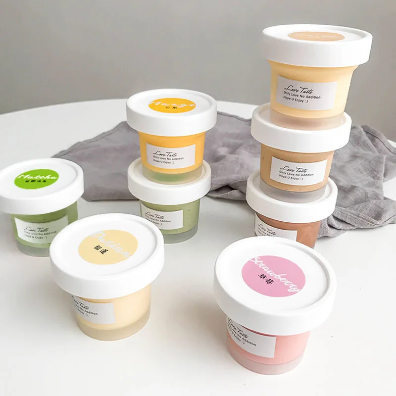 

100ML Frosted White Ice Cream Cup with Cover Pudding Cake Jelly Dessert Bakeware Packaging Cup Boxes