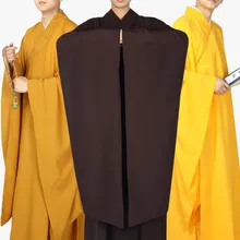 Унисекс буддизм дзен халат медитация Униформа nun с широкими рукавами haiqing одежда буддистский костюм кофе/серый/желтый