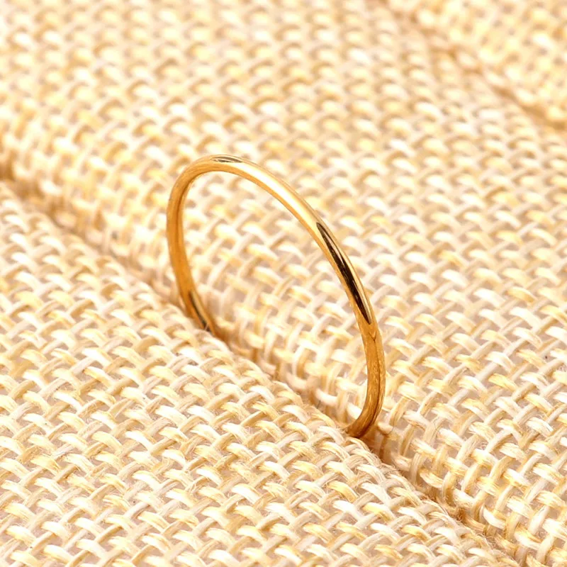 

1MM New Punk Joint Brief Thin Titanium Finger Ring Gold Diameter 1Pcs Wholesale Couples Tail Ring