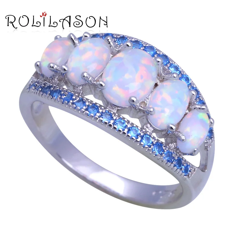 ROLILASON изысканный подарок Белый огненный опал Фиолетовый Кристалл Модные