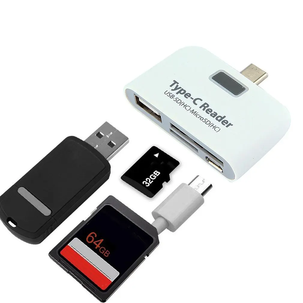 Портативный мини USB C 3,1 C к USB 3,0 OTG концентратор адаптер SD/TF Micro SD считыватель карт памяти высокая производительность