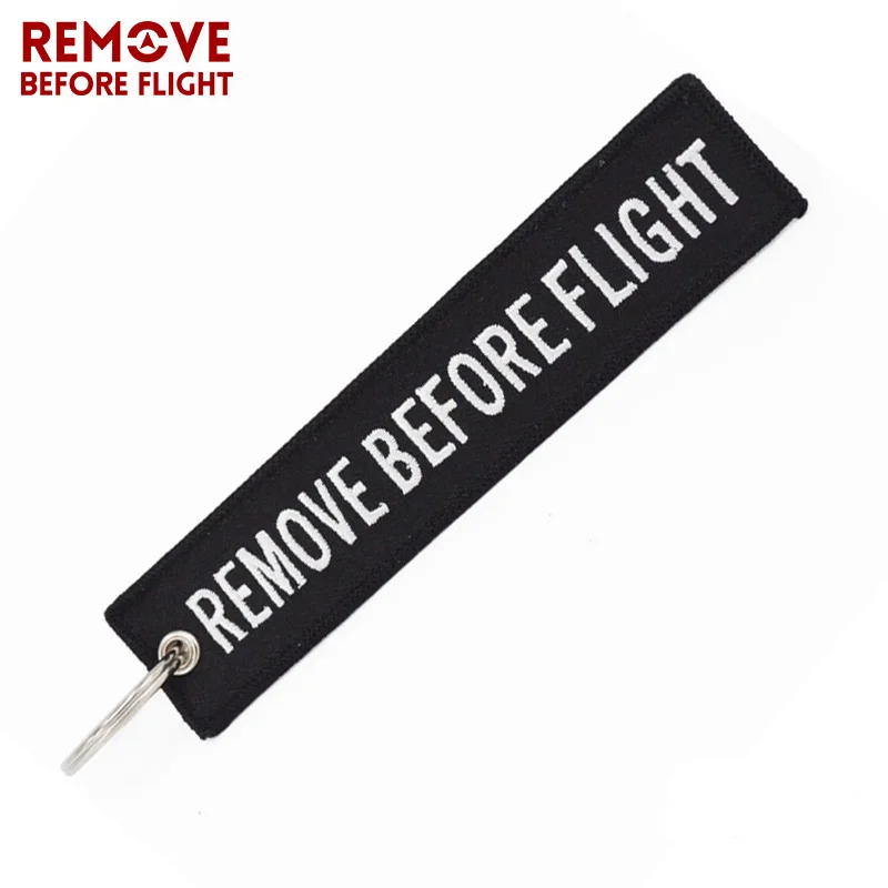 

Remove Before Flight 100 PCS Fashion Keychain Embroidery Key Ring Luggage Label for Aviation Tag Key Fob Car Keychains Wholesale