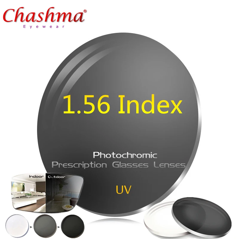 

CHASHMA 1.56 Index Photochromic Lens Prescription Eyeglass Lenses UV Glasses Photochromic lenses -0.5 -0.75 -1.0 -1.25 to -6.0