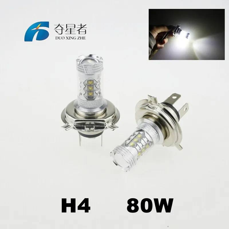 

2X Motorcycle Bike 800LM H4 80W CREE Chips LED HeadLight H/L Head Beam bulb White H097 Car LED Fog Lamp Running Light Bulbs