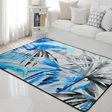 Скандинавские Синие Серые тропические листья коврики для компьютерного стула коврик Детская Игровая палатка Декор Прямоугольная подушка для дивана детские ковры