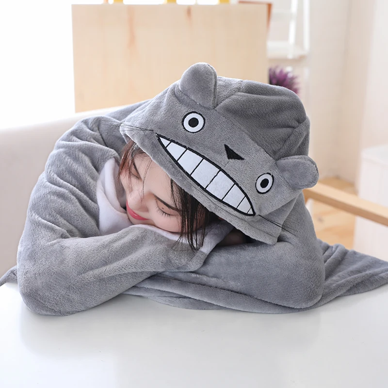 

new 145*70cm plush toy stuffed totoro hung out blanket air conditioning blanket mantys cape coral double polar fleece