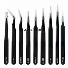 100 шт. антистатические щипцы для технического обслуживания из нержавеющей стали ESD промышленные прецизионные Изогнутые Пинцет инструмент для ремонта H4666