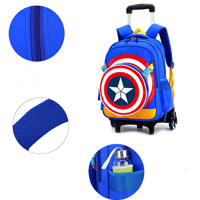 Children trolley/2- 6 wheels elementary  school/student/books bag backpack/rucksack boy girls grade/class 1-4 with Shoulder bags