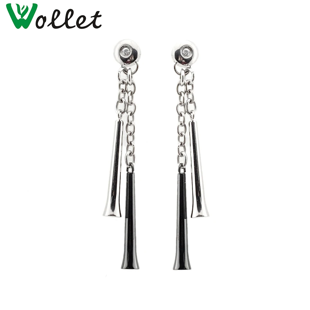 

Wollet Jewelry Black Cool Titanium Earring for Women Ladies