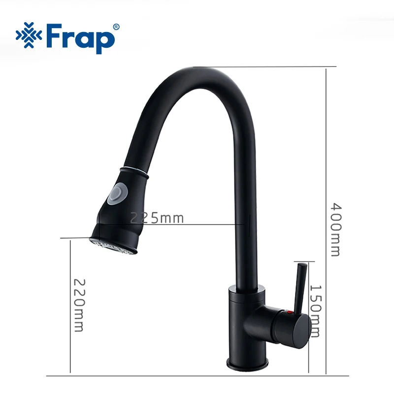 Frap Newly Arrived Pull Out Kitchen Faucet Black Sink Mixer Tap Sprayer Two Ways Spout Kitchen Hot and Cold Water Faucets Y40080 Frap Newly Arrived Pull Out Kitchen Faucet Black Sink Mixer Tap Sprayer Two Ways Spout Kitchen Hot and Cold Water Faucets Y40080