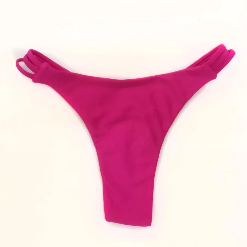 strapless bikini set 2022 Wholesale Tanga SEXY Women Bikini Bottom Solid Color G-String Brazilian Thongs Swimwear High Waist Swimsuit Bottom Swimming black bikini set