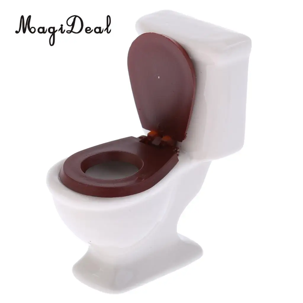3Pcs/Set White Ceramic Bathroom Bathtub for 1/12 Scale Dollhouse Miniature Furniture Decor Kids Role Play Toys