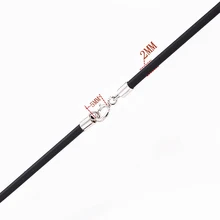 Черное резиновое Ожерелье-Шнур 2,0 мм с 925 коннекторы из стерлингового серебра и застежки для мужчин и женщин цепи веревка нить 12 шт./лот