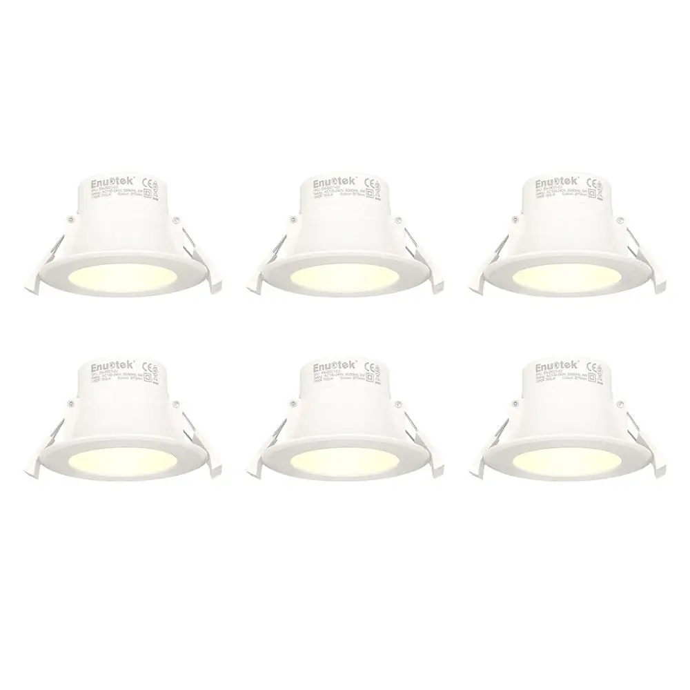 6 Lamps Warm White Небольшой светодиодный встраиваемый потолочный светильник 8 Вт Диаметр потолка 70-85 мм холодный белый 5000K 240V IP44 6 упаковка от Enuotek - Испускаемый цвет: 6 Lamps Warm White