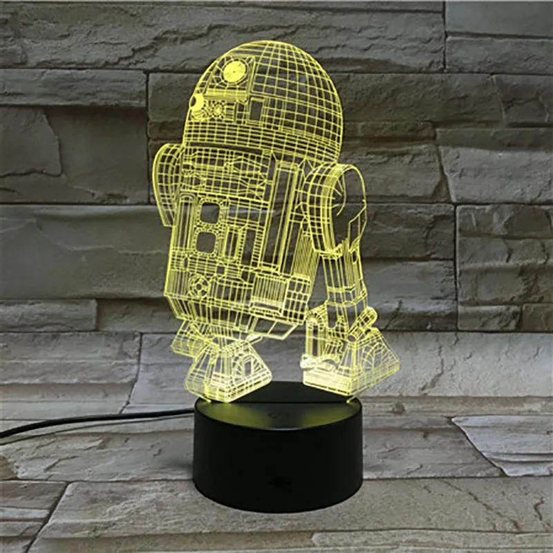 

3d Led Night Light Lamp Astromech Droid Robot R2 D2 Kid Bedroom Decorative Nightlight Children's Birthday Gift Star Wars 3d Lamp
