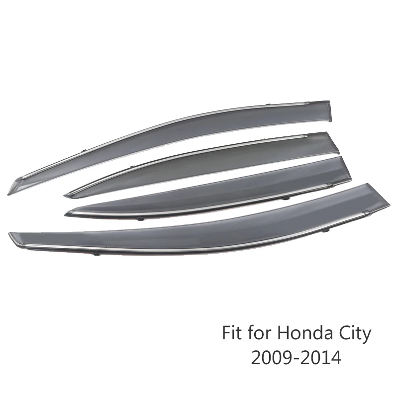 NOANS 4 шт наклеек для Honda City 2013 2012 2011-2009 Автомобиль Средства для укладки волос ABS Windows солнцезащитный козырек Двери Щита отделка - Цвет: City 2009-2014