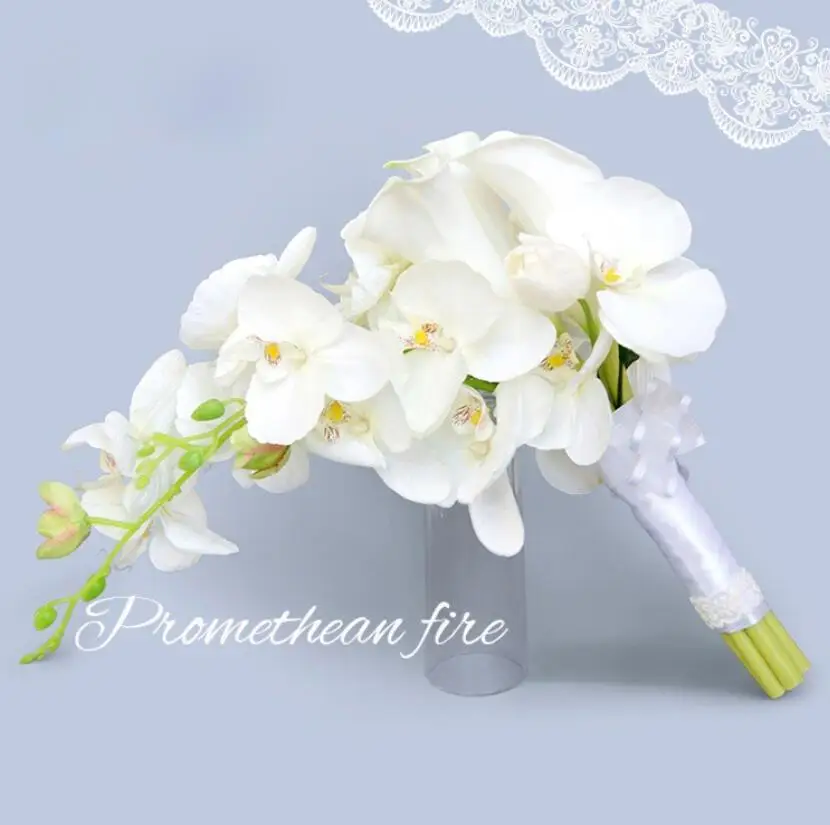 

Romantic Waterfall Wedding Bouquet white Bridal Bouquet Artificial Silk Flowers For Wedding Decoration S155