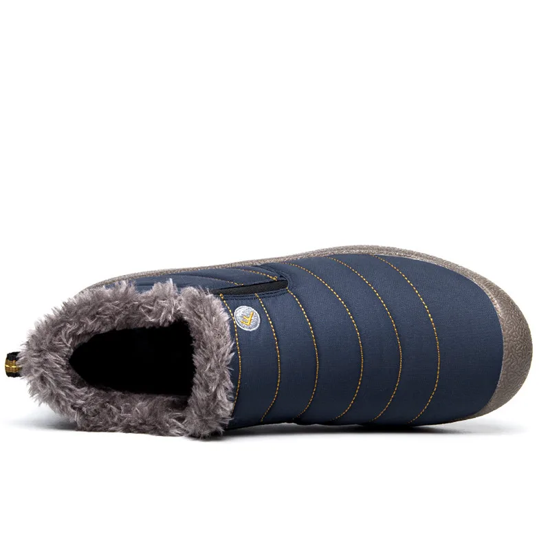 FeiyituHot/большие размеры Модные мужские зимние ботинки Сохраняющие тепло Плюшевые