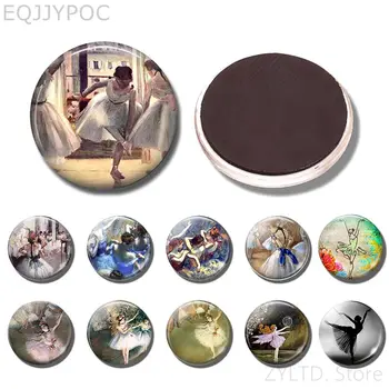 

Ballet Fridge Magnet dance drama refrigerator magnets Glass Cabochon message board Refrigerator decoration stickers Home Decor