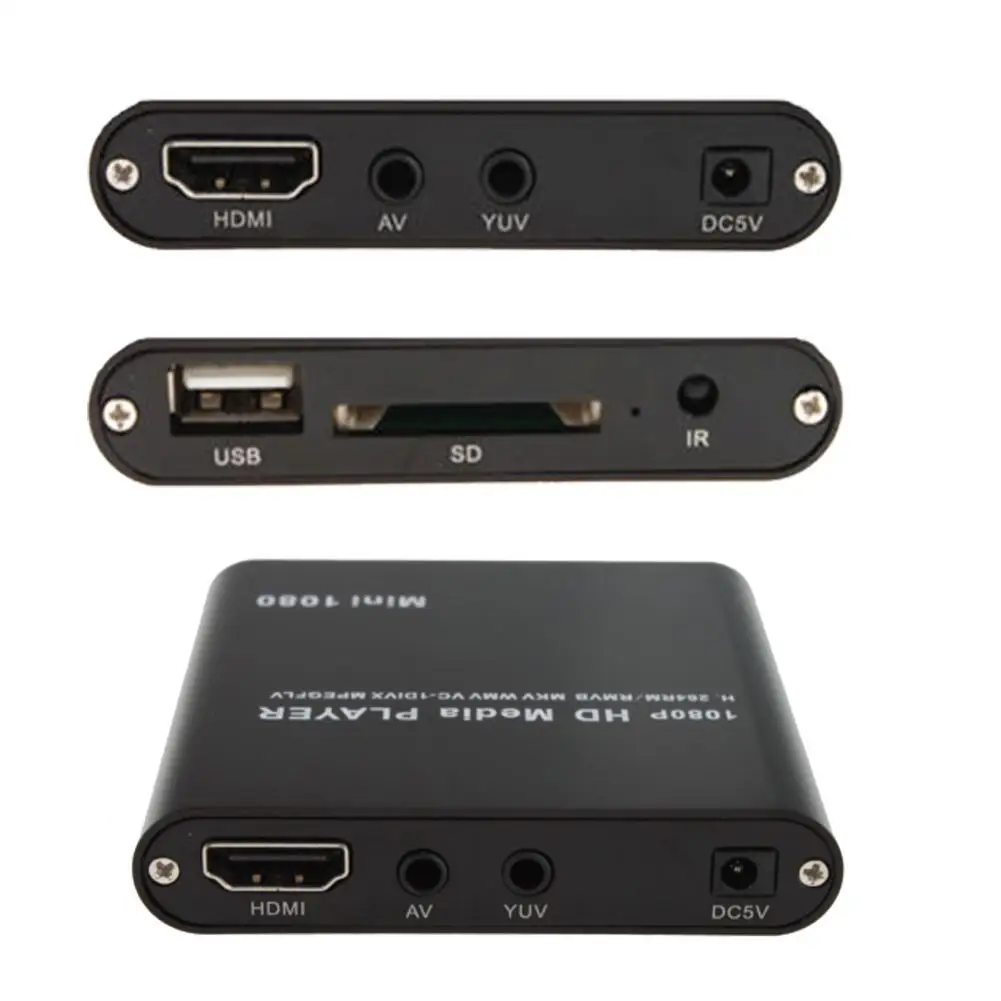 Мультимедийный плеер Full Multi TV HDMI 1080P HD USB SD MMC RMVB MP3 AVI MPEG Divx MKV + автомобильный адаптер