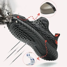 Мужские и женские рабочие и защитные ботинки со стальным носком размера плюс 36 47 летняя легкая ударопрочная Мужская и женская обувь