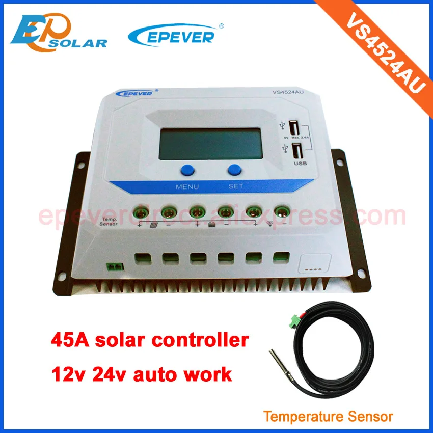 45amp 45A Регулятор солнечной панели Контроллер заряда батареи VS4524AU с датчиком