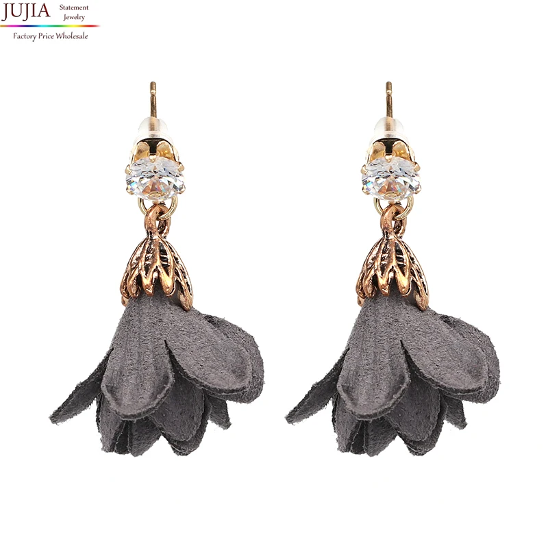 

JUJIA 2019 New good quality earring Statement Trendy Jewelry Elegant cotton flower Stud Earrings for women Wholesale earrings