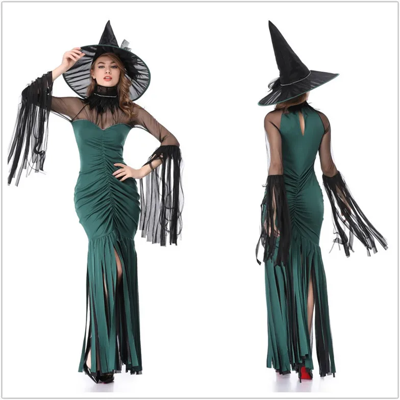 Косплэй Викка ведьма платье средневековой Для женщин взрослого размера плюс призрак готический, колдун; плащ; накидка; Халат с капюшоном костюмы на Хэллоуин для Для женщин - Цвет: 9183
