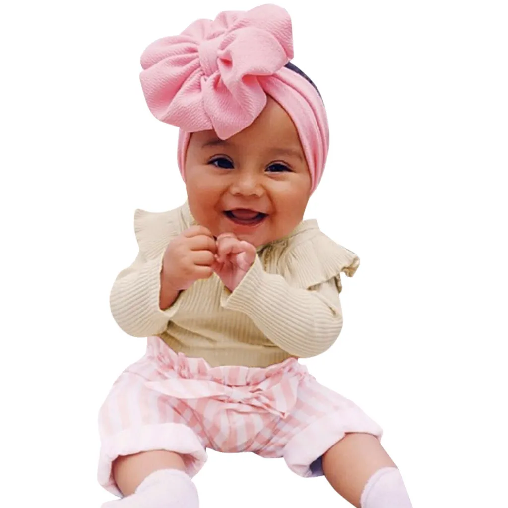 Осенне-зимняя одежда для маленьких девочек и мальчиков Комплекты для новорожденных длинный короткий комбинезон, боди+ длинные штаны в полоску комплект из 2 предметов, Прямая поставка
