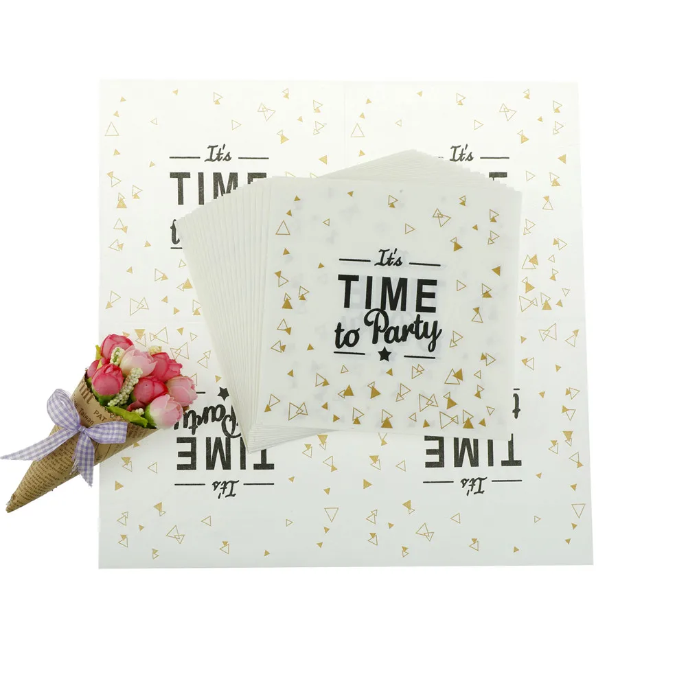 

Black White Letter It's Time to Party Printing Napkin Paper Wedding Decoration Plate Napkin Tea Time Party Supplies 20 Pcs/set