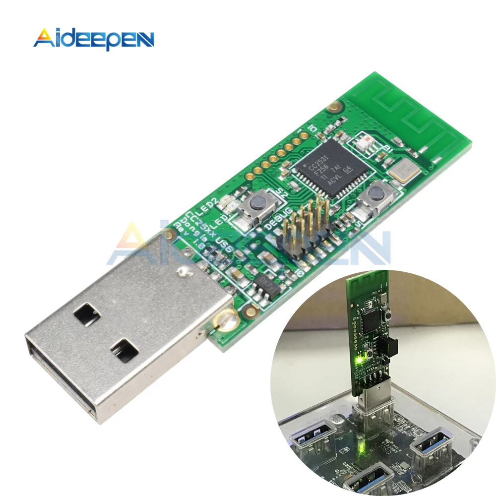 

Wireless Zigbee CC2531 Sniffer Bare Board Packet Protocol Analyzer Module USB Interface Dongle Capture Packet Module