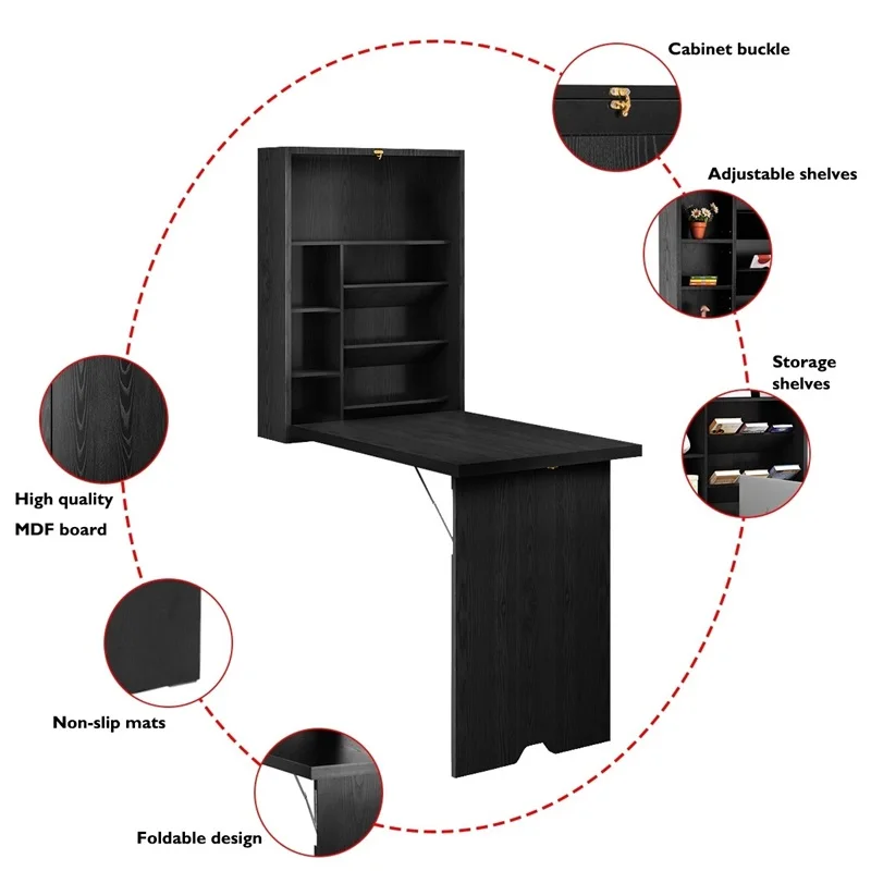 High Quality Mdf Wall Mounted Fold Out Convertible Floating Desk