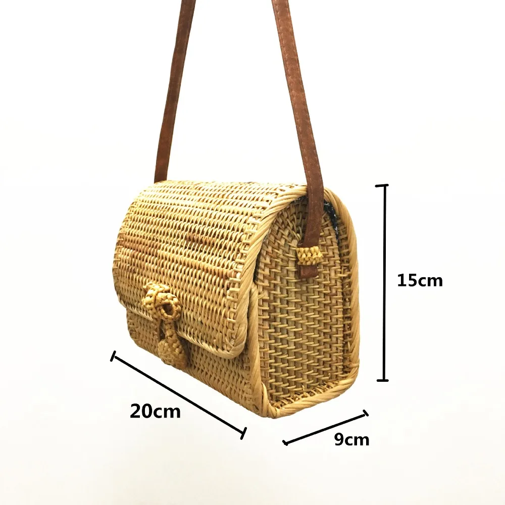 De mimbre bolsos для женщин Ins БАЛИЙСКАЯ летняя Соломенная пляжная женская сумка с бантом на плечо конверт через плечо распродажа