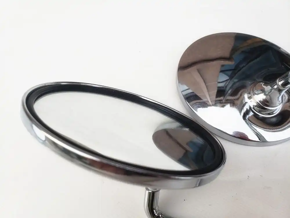 Stainless Steel Motorcycle Mirrors Vintage Rearview Mirrors Square Shape Handlebar End Mirrors Suitable for all popular models