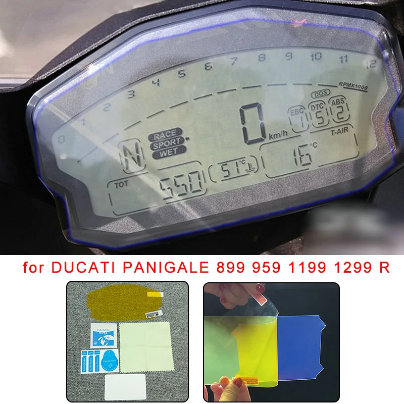 

Free Shipping Blue Light Cluster Scratch Protection Film Screen Protector for DUCATI PANIGALE 899 959 1199 1299 R
