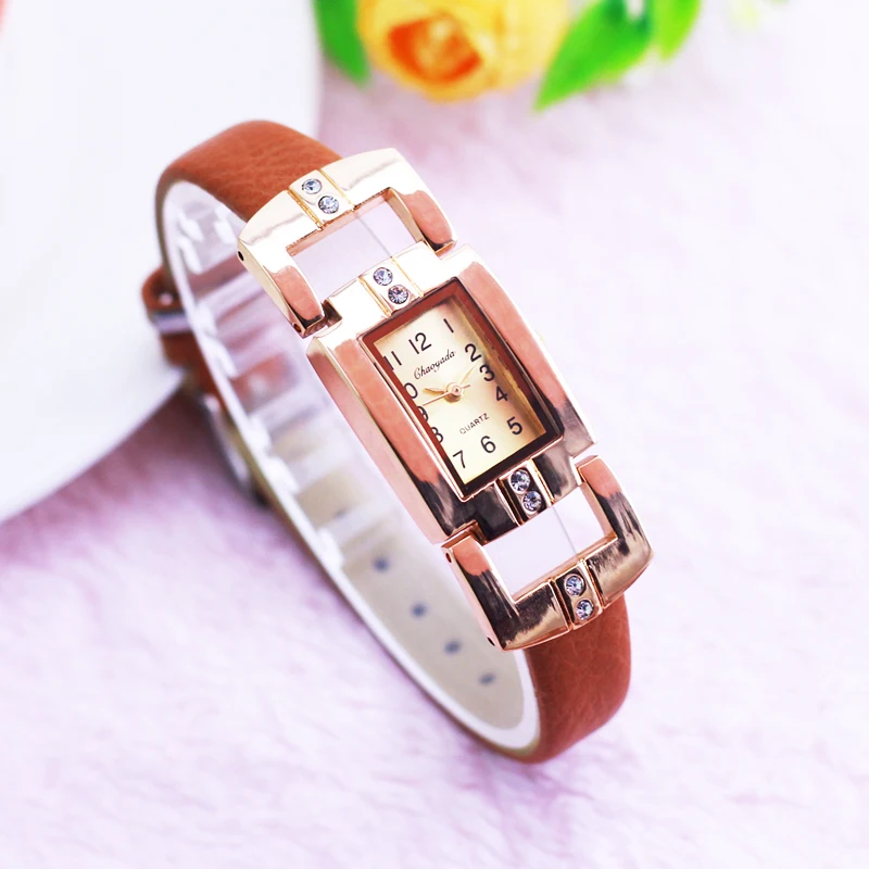 

2019 CYD Famous Brand Girls Women Diamond Fashion Quartz Watches Luxury Thin Leather Strap Ladies Dress Watch Relogio Feminino