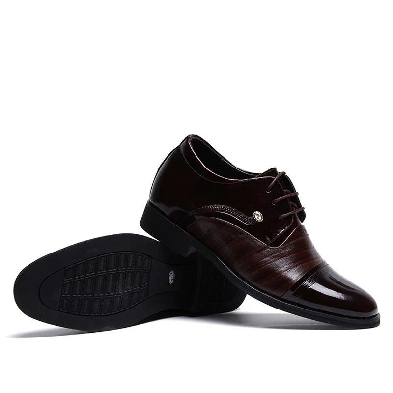 2017 Hombres Para 7 Moda Boda Estilo Oxford Black Cm Aumentar De Cuero Británico Heighten brown Zapatos UrdCqUw