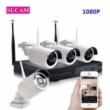 SUCAM 4CH HD 2MP Домашняя безопасность беспроводная NVR ip-камера система 1080P CCTV набор наружная Wifi камера s видео NVR комплект видеонаблюдения CCTV