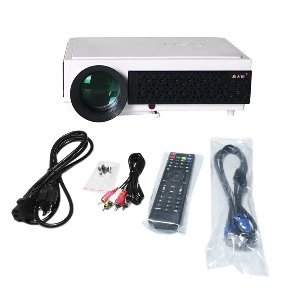 HTP96+ LED Projector 1080P HD 3D Multimedia Home Theater Support HDMI U-disk VGA Mini Portable Video Projector