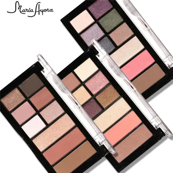 

2017 New MARIA AYORA Brand Eye Shadow Cosmetics Waterproof Long Lasting 9 Color Glitter Powder Eyeshadow Palette