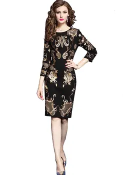 

2019 Elegant Ruched Draped Office Lady Bodycon Dresses Women Autumn Solid 3/4 Sleeve Pencil Dress Lantern Sleeve OL Dress
