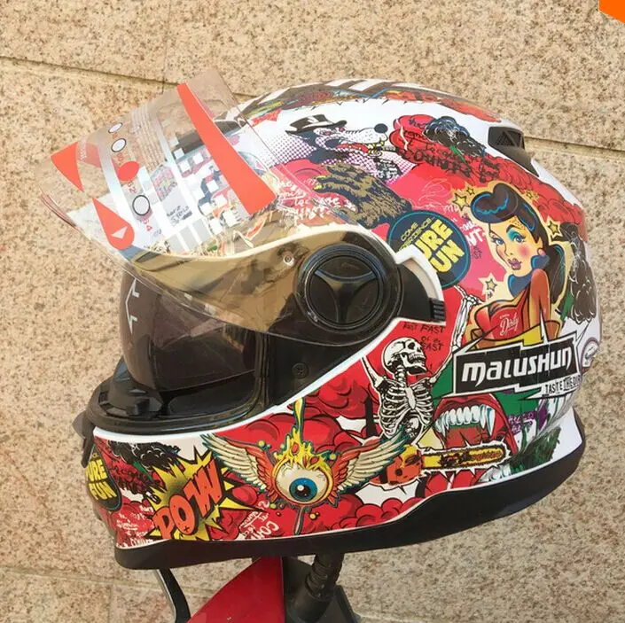 Free shipping MALUSHUN motorcycle helmet DVS Dual Visor ...