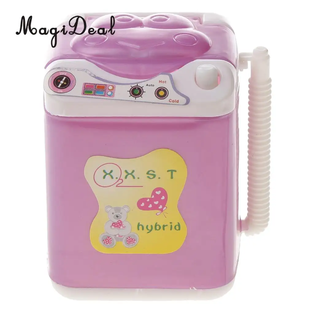 MagiDeal 1Pc Plastic Mini Washing Machine Dollhouse Furniture Toy for Dolls Bathroom Children Pretend Role Play Game Lovely Toy