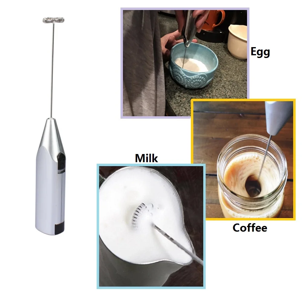 Stainless Steel Light Weight Handheld Electric Egg Beater Coffee