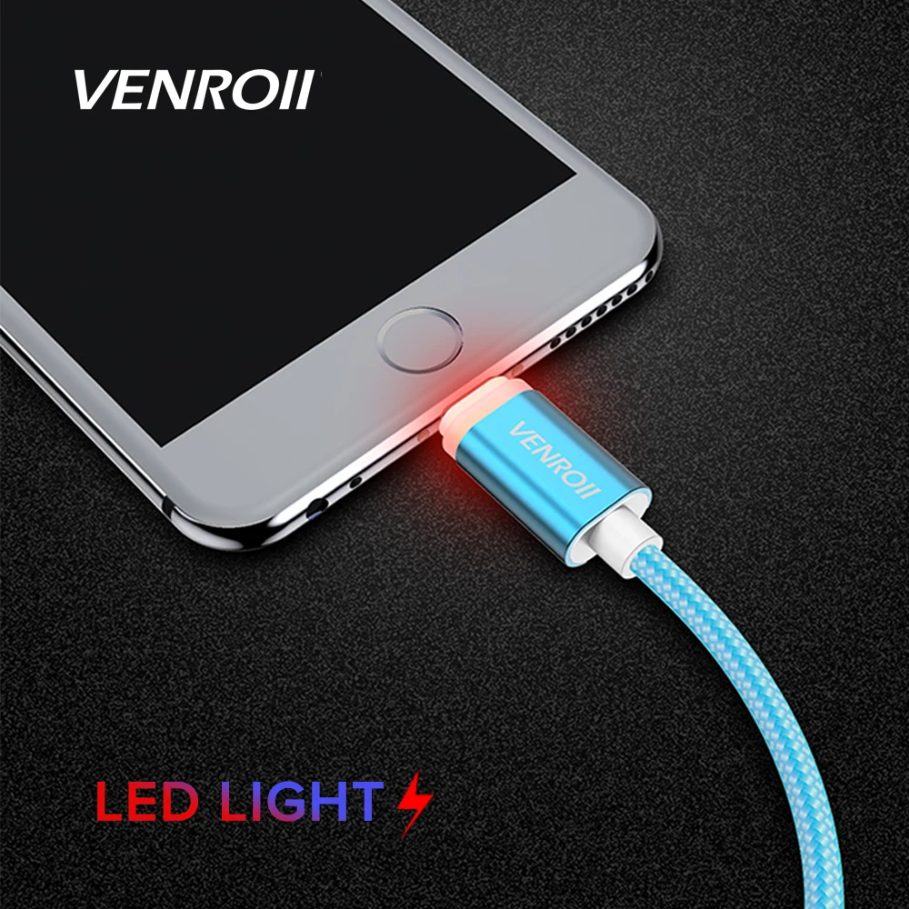 

1m Micro USB Cable 2.4A Fast Charging LED Light Cord for Samsung Galaxy S6 S7 Edge Note 3 4 5 Microusb Carga Rapida Wires for LG
