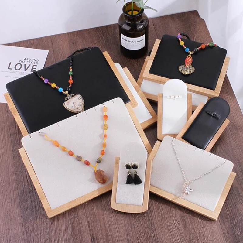 

Necklace Chain Jewelry Display Stand Wedding Party Gift Pendant Display Holder with Microfiber Jewelry Exhibitor Shop Counter