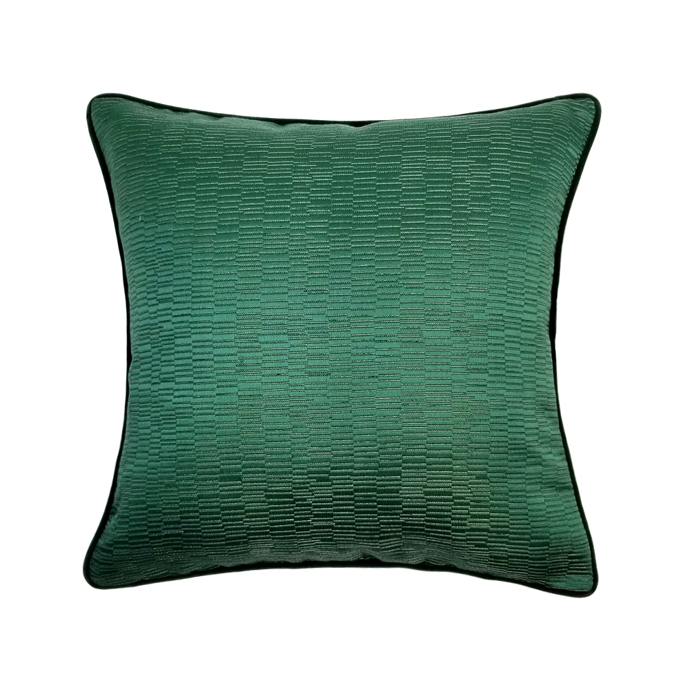 

Free Shipping Modern Geometry Dark Green Jacquard Woven Velvet Home Throw Cushion Cover Decorative Square Pillow Case 45 x 45 cm